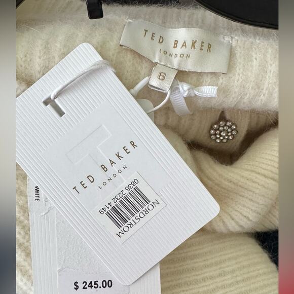 Ted Baker London Rosi Wool Blend Rhinestone Embellished Buttons Cardigan NWT  16 - Picture 14 of 14